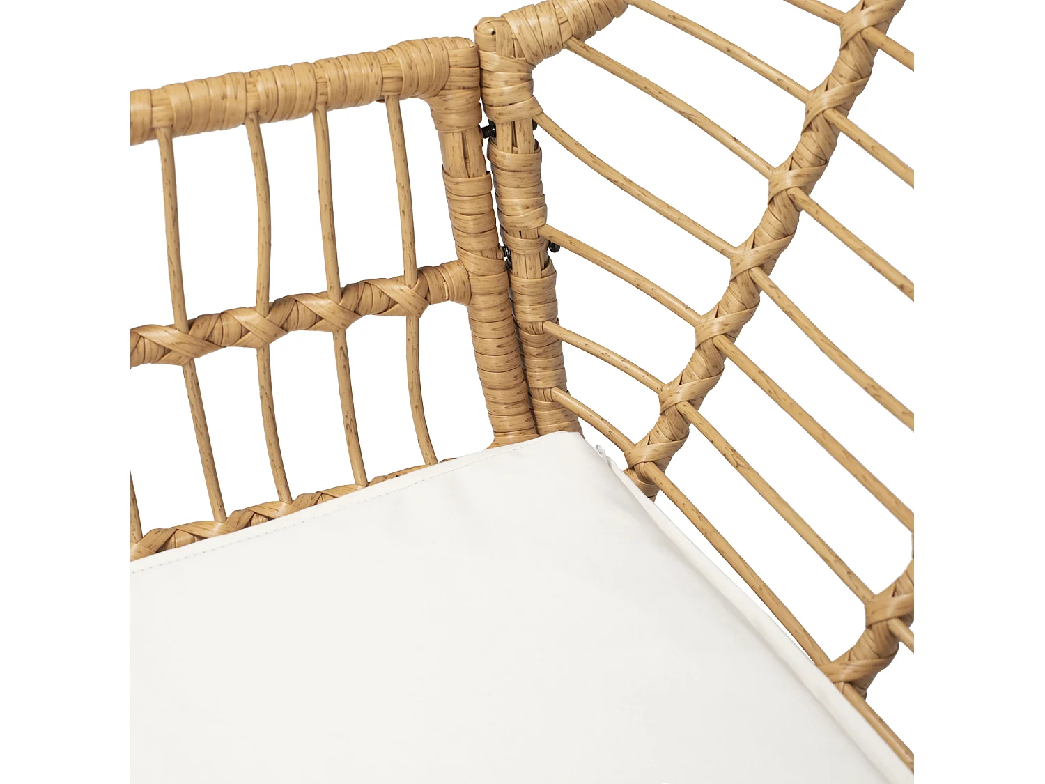 TIGA mobiliário de jardim conjunto em resina tecida 4 lugares - almofadas de creme