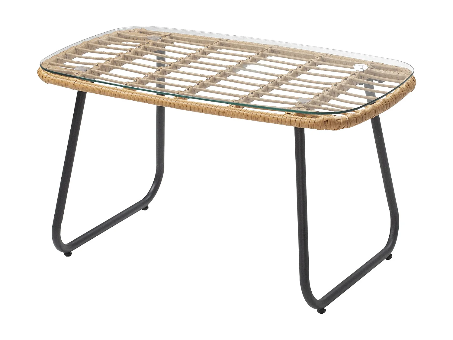 TIGA mobiliário de jardim conjunto em resina tecida 4 lugares - almofadas de creme