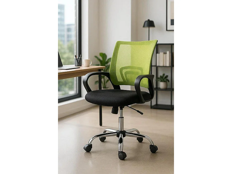 Silla de Oficina Verde y Negra Midi Pro - Máxima Ergonomía - Ideal para Escritorio y Gaming