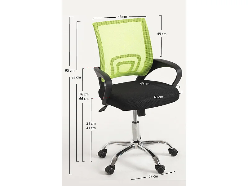 Silla de Oficina Verde y Negra Midi Pro - Máxima Ergonomía - Ideal para Escritorio y Gaming
