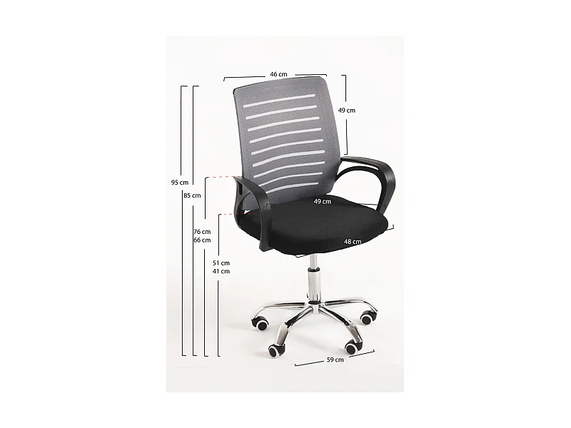 Silla de EscritorioGris Visi - Máxima Ergonomía - Ideal para Escritorio y Gaming