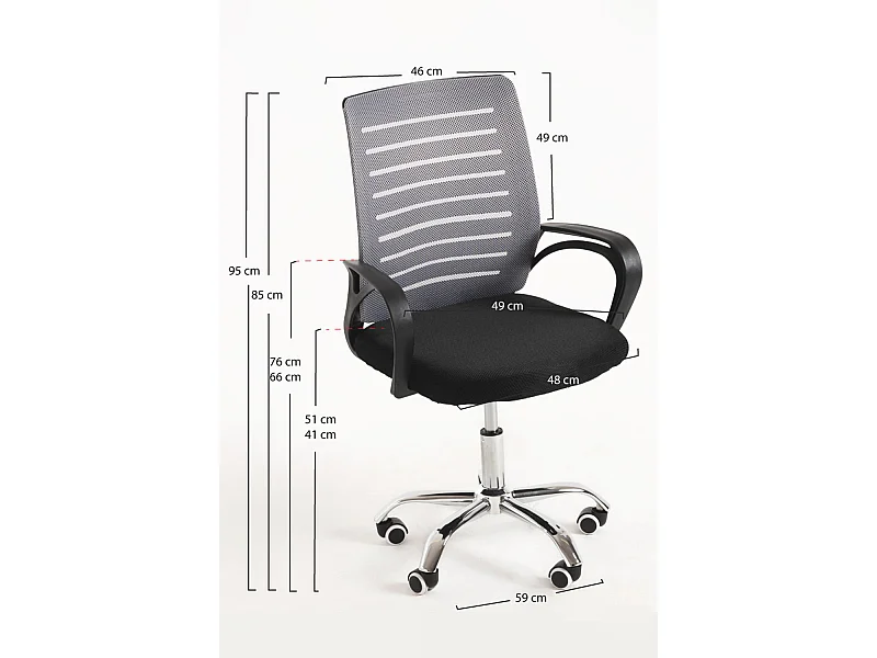 Silla de EscritorioGris Visi - Máxima Ergonomía - Ideal para Escritorio y Gaming