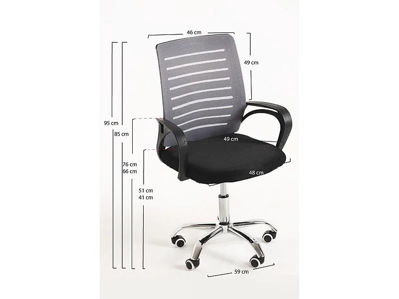 Silla de EscritorioGris Visi - Máxima Ergonomía - Ideal para Escritorio y Gaming