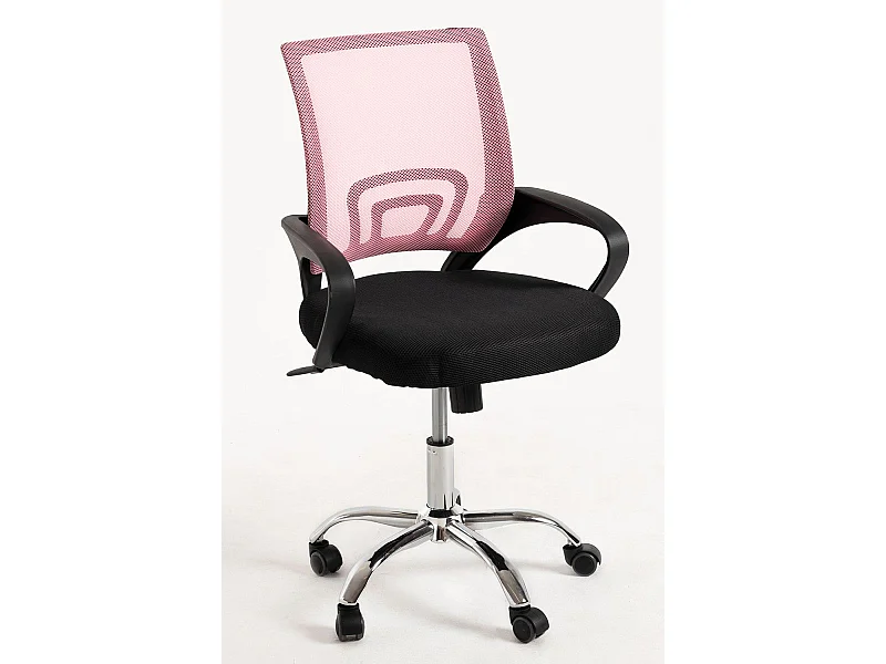 Silla de Oficina Rosa y Negra Midi Pro - Máxima Ergonomía - Ideal para Escritorio y Gaming