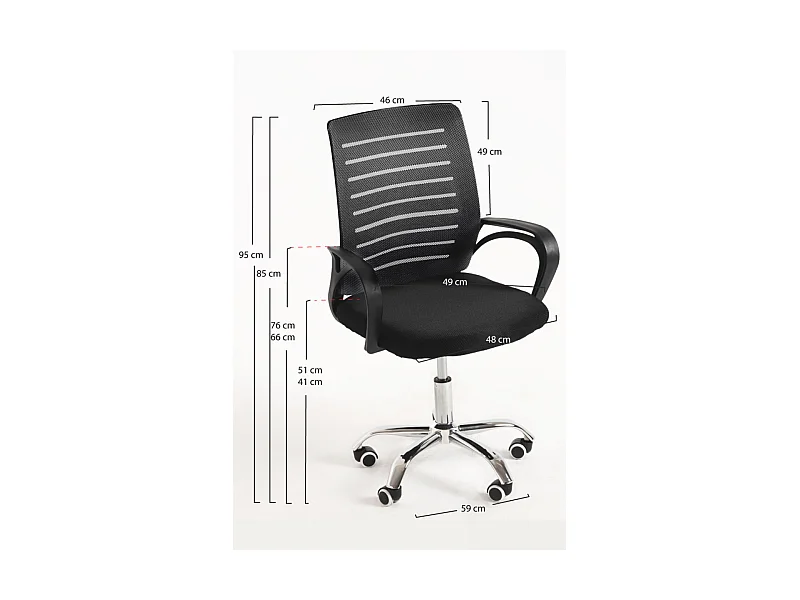 Silla de Oficina Negra Visi - Máxima Ergonomía - Ideal para Escritorio y Gaming