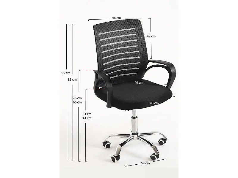 Silla de Oficina Negra Visi - Máxima Ergonomía - Ideal para Escritorio y Gaming