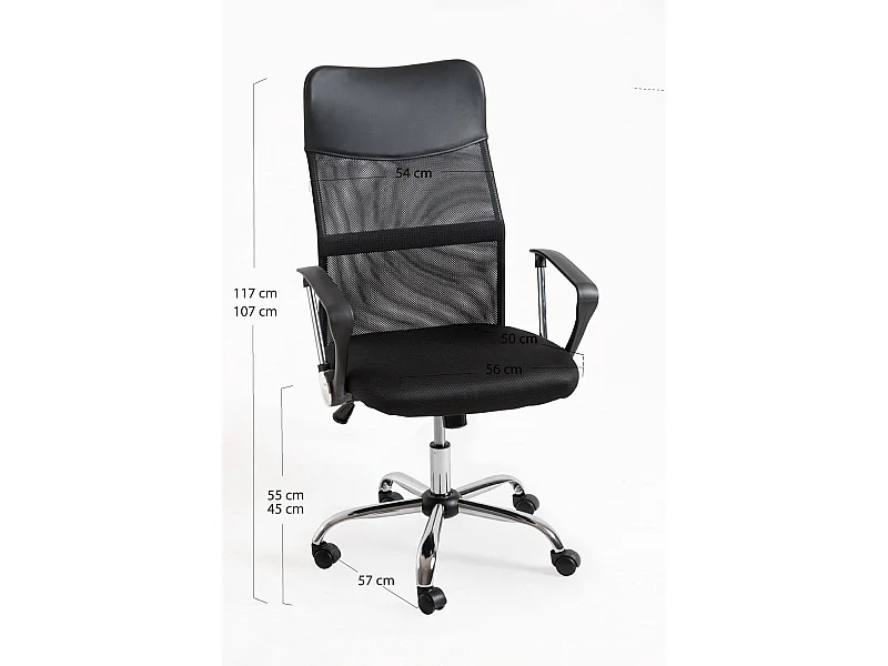 Silla de Oficina Negra Bakus - Máxima Ergonomía - Ideal para Escritorio y Gaming