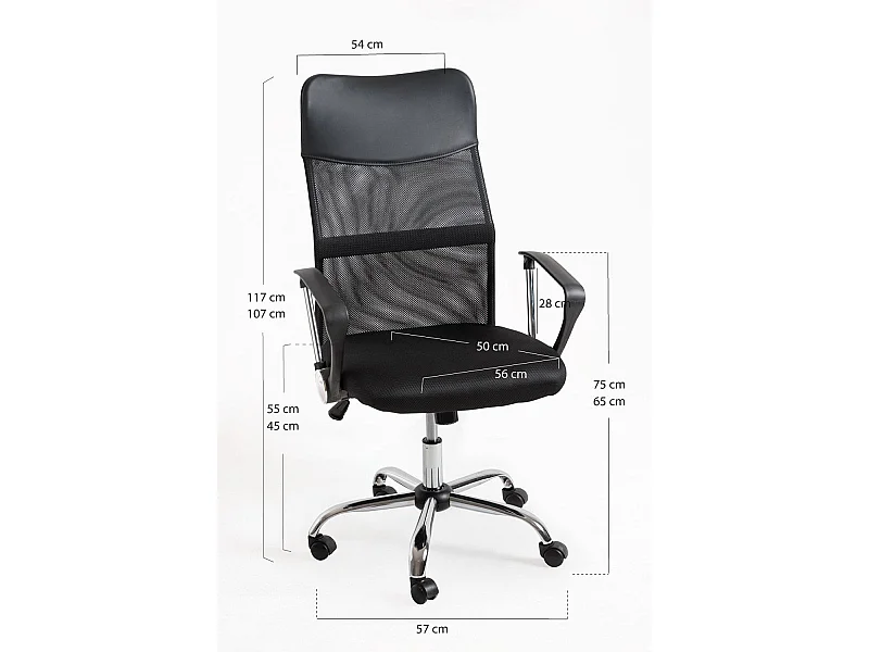 Silla de Oficina Negra Bakus - Máxima Ergonomía - Ideal para Escritorio y Gaming