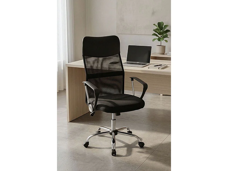 Silla de Oficina Negra Bakus - Máxima Ergonomía - Ideal para Escritorio y Gaming