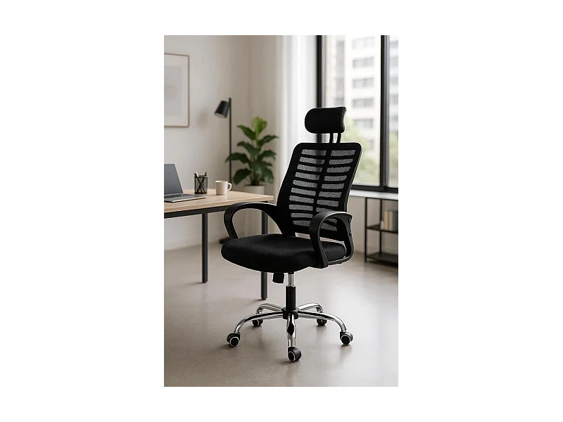 Silla de Oficina Negra Kontor - Máxima Ergonomía - Ideal para Escritorio y Gaming