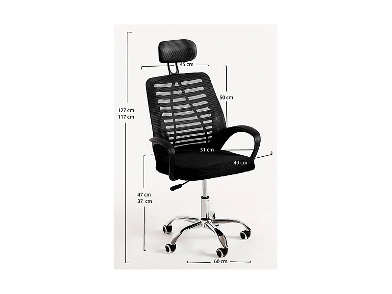 Silla de Oficina Negra Kontor - Máxima Ergonomía - Ideal para Escritorio y Gaming