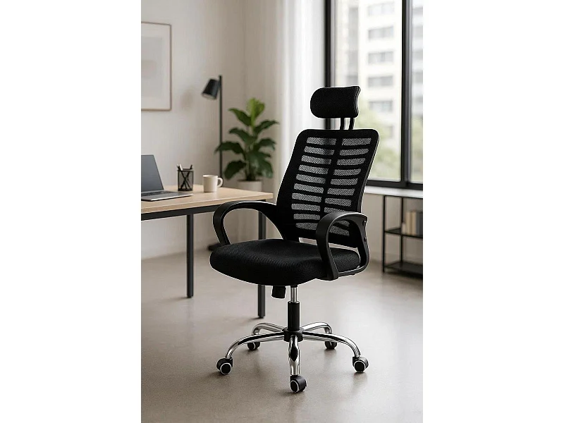Silla de Oficina Negra Kontor - Máxima Ergonomía - Ideal para Escritorio y Gaming