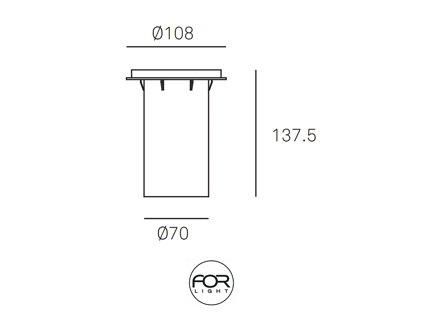 FORLIGHT Spot Encastré De Sol Ip65-Ip67 Ringo Ø110Mm Gu10 8W Acier Inoxydable 525Lm