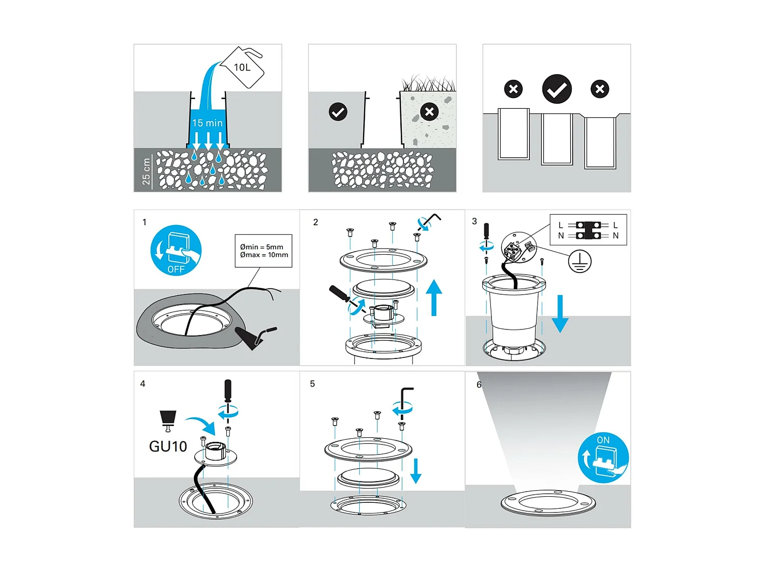 FORLIGHT Spot Encastré De Sol Ip65-Ip67 Ringo Ø110Mm Gu10 8W Acier Inoxydable 525Lm