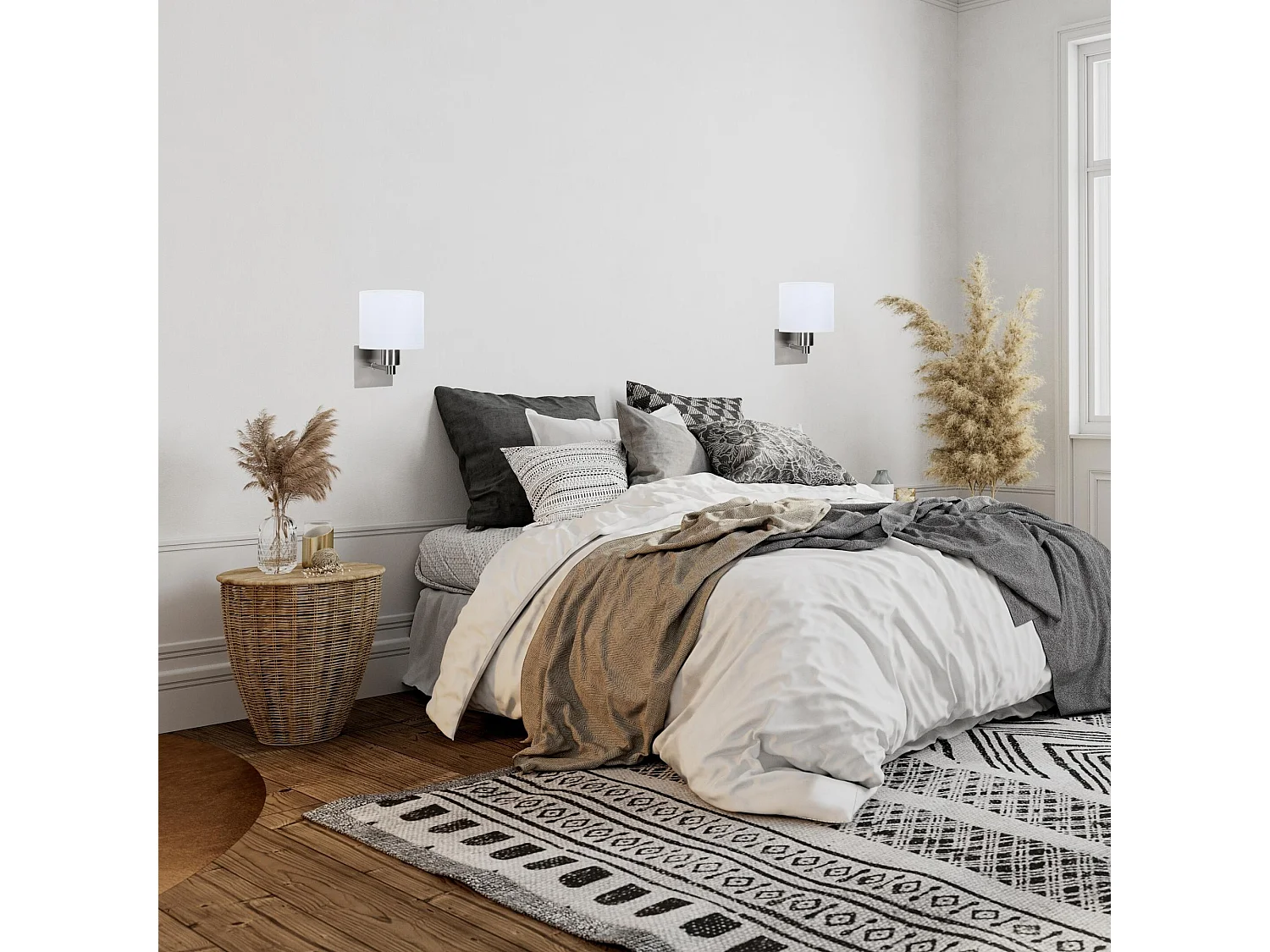 FORLIGHT Applique Ip20 Lyon E27 15W Nickel Satiné