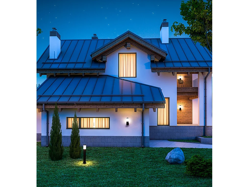 FORLIGHT Applique Extérieure Ip44 Indoo E27 15W Noir