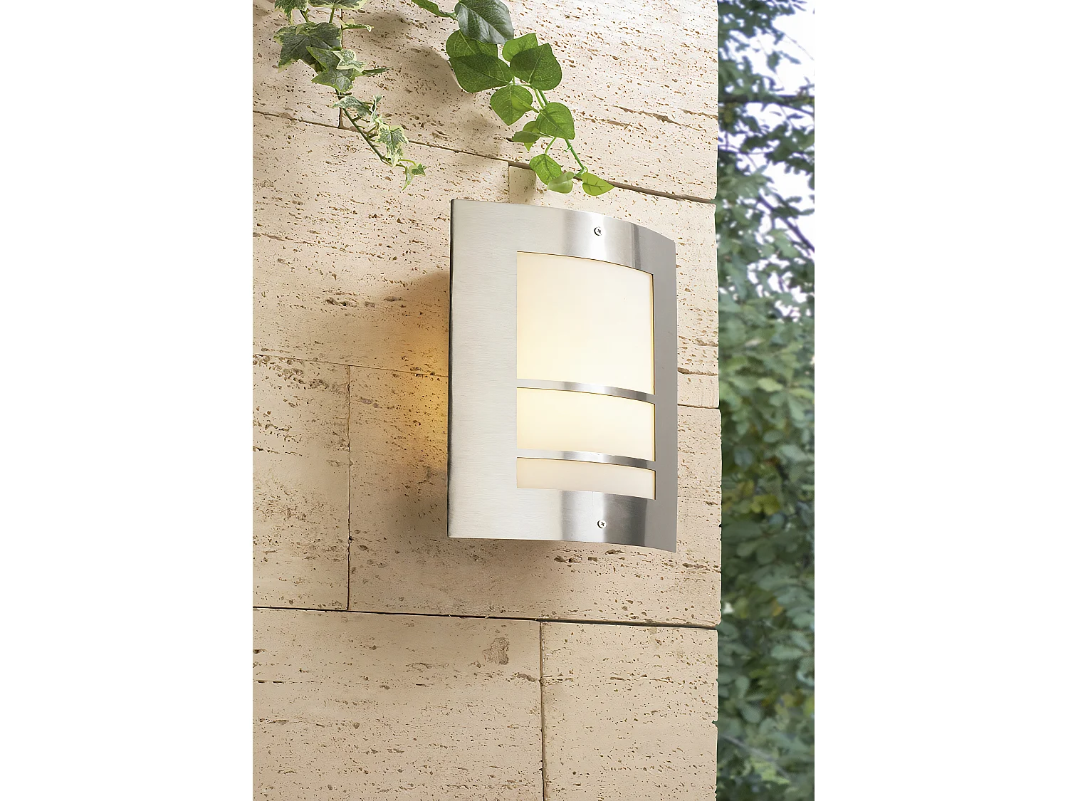 FORLIGHT Applique Extérieure Ip55 Siluet E27 15W Acier Inoxydable 1500Lm