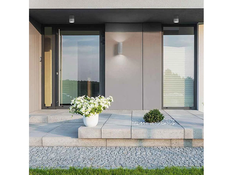 FORLIGHT Applique Extérieure Ip54 Orion Double Emission Led 11.3W 3000K Gris 1135Lm