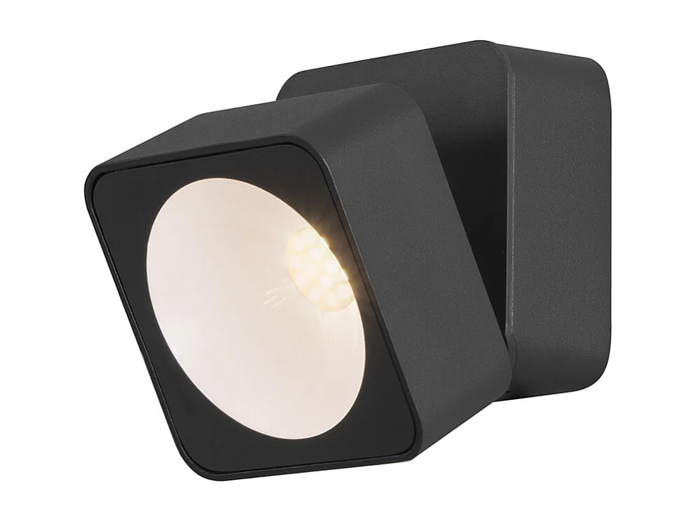 FORLIGHT Applique Extérieure Ip44 Tilt Led 7W 3000K Gris Urbain 663Lm