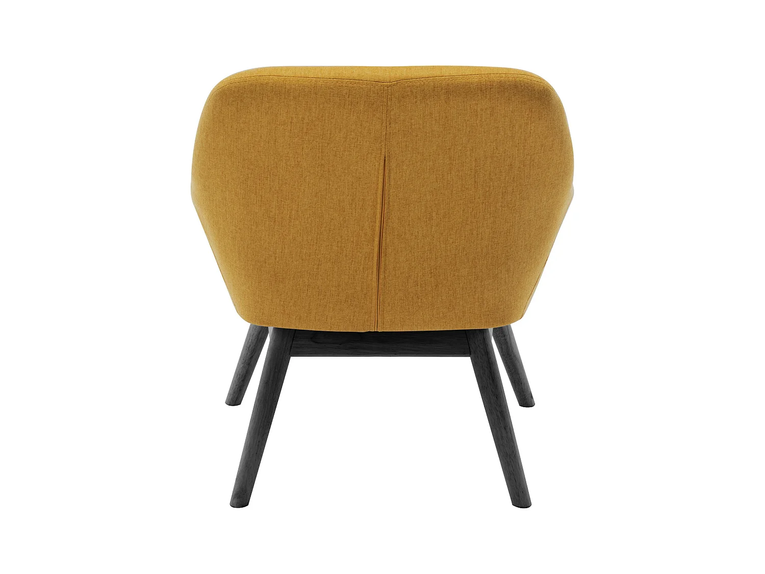 MALMO-Sillón de tela amarilla patas de madera negra