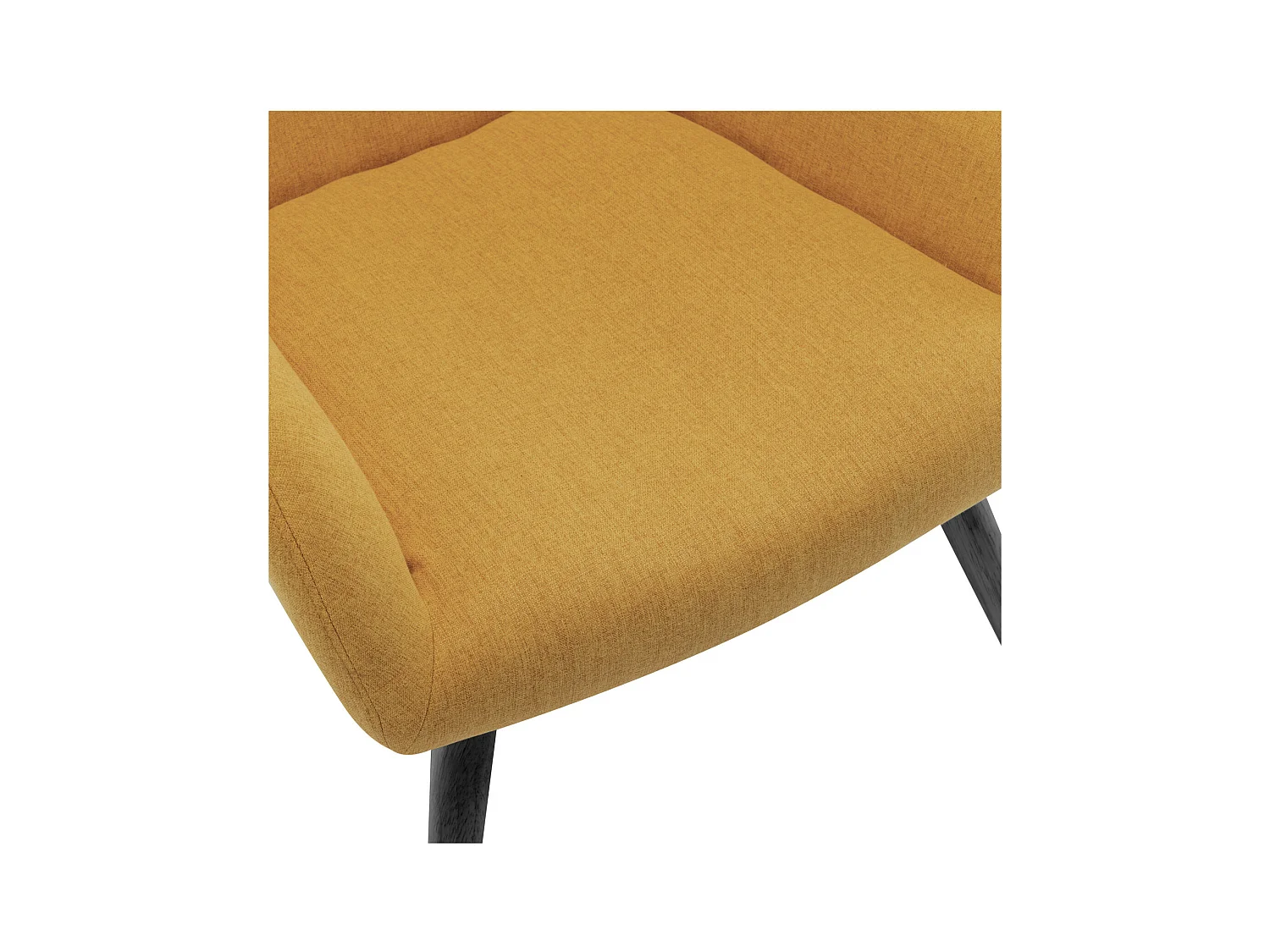 MALMO-Sillón de tela amarilla patas de madera negra