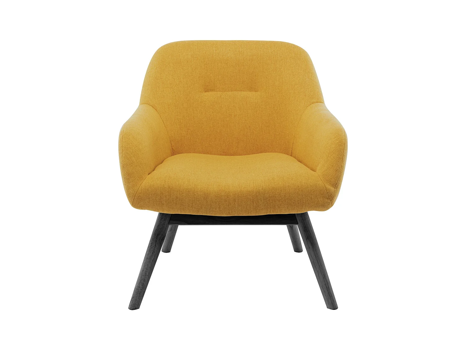 MALMO-Sillón de tela amarilla patas de madera negra