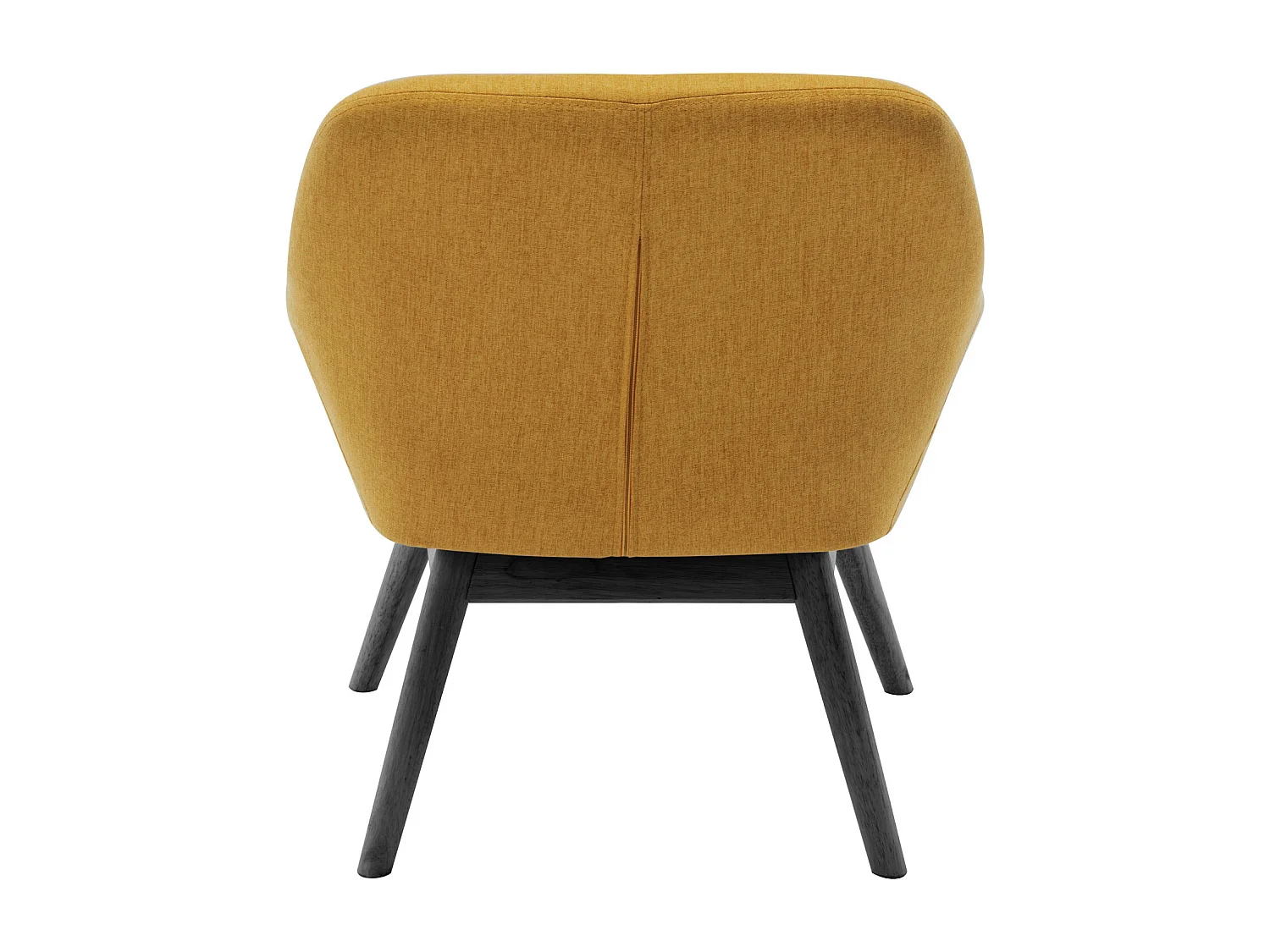 MALMO-Sillón de tela amarilla patas de madera negra