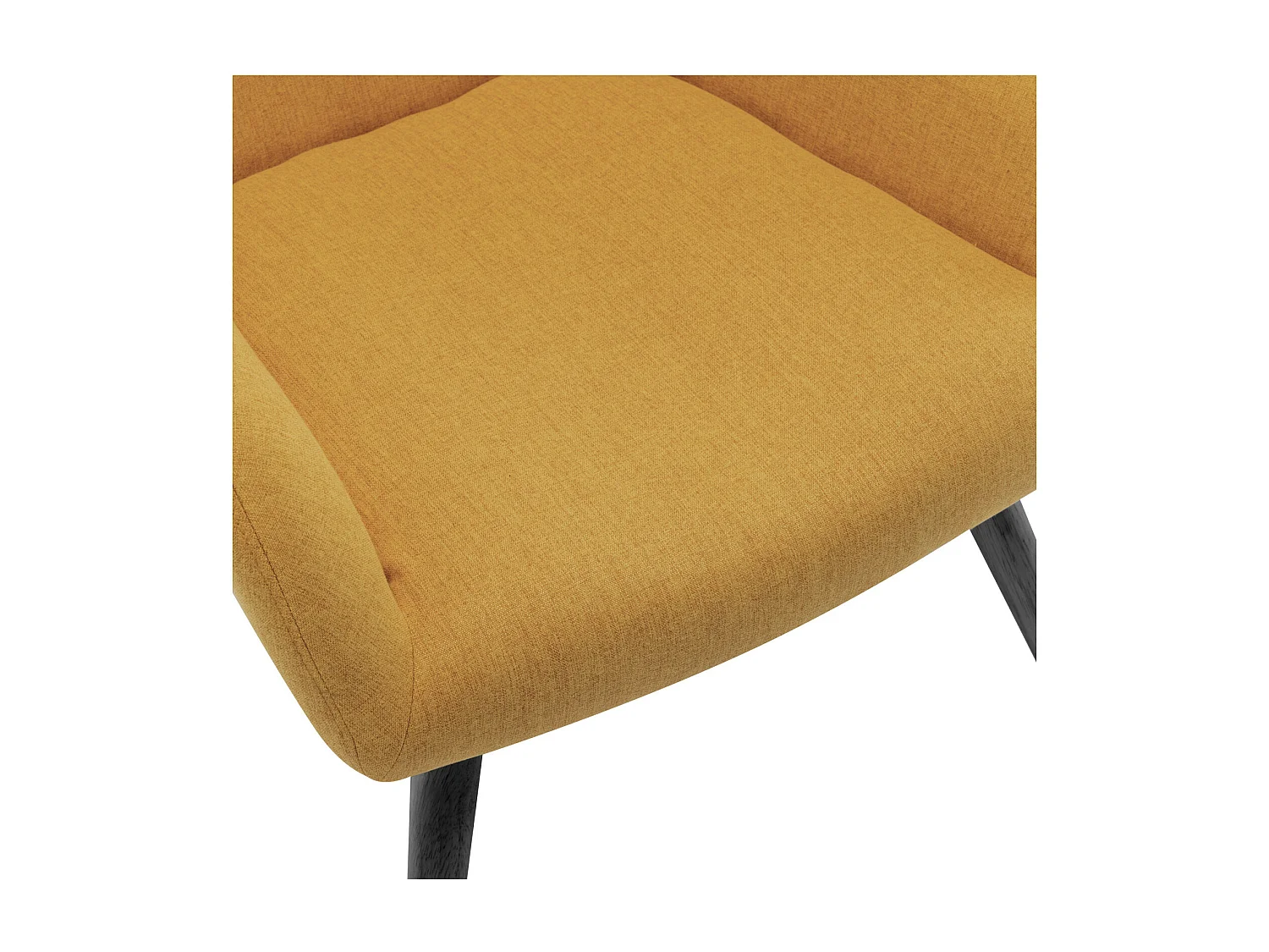 MALMO-Sillón de tela amarilla patas de madera negra