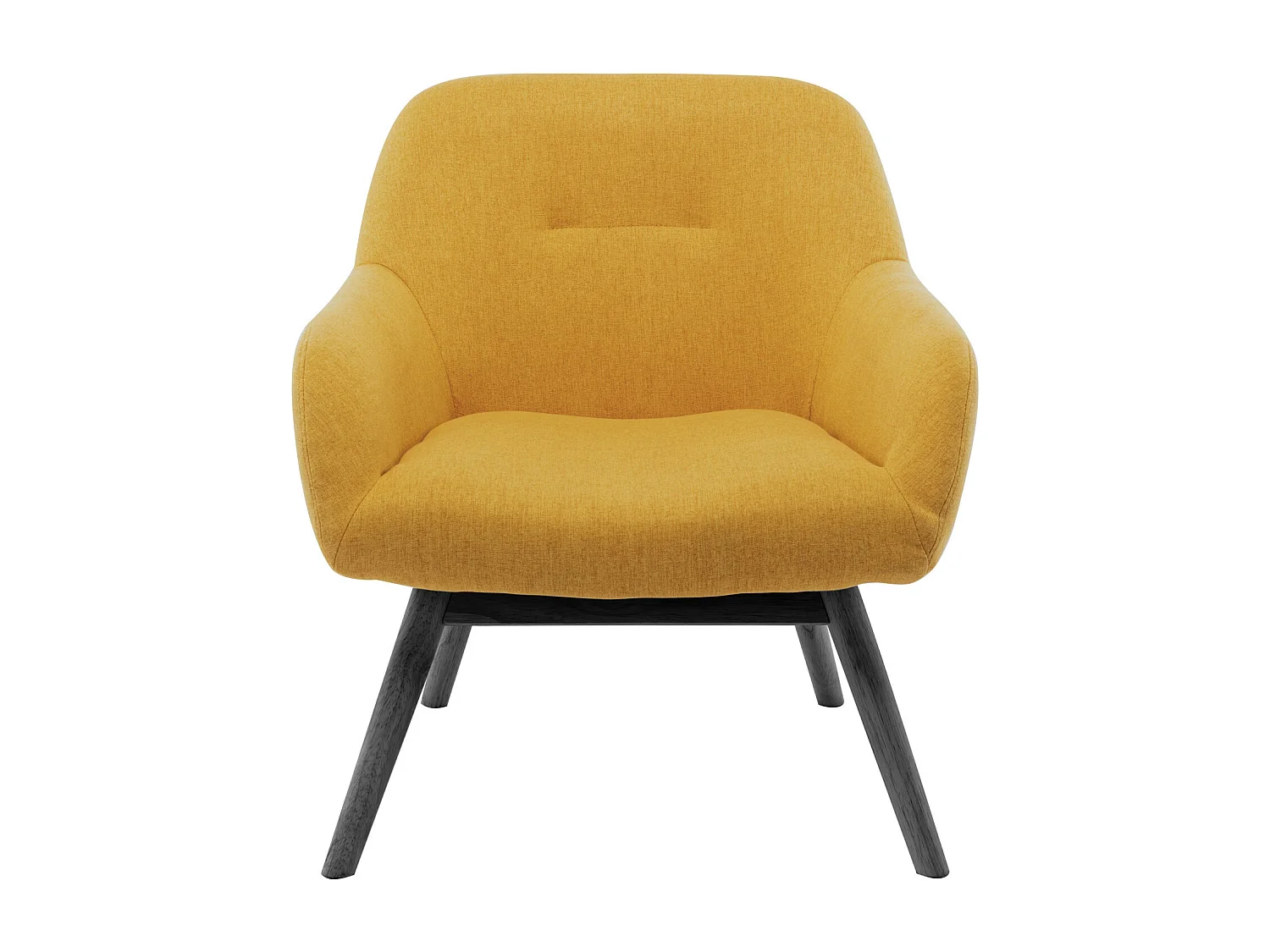 MALMO-Sillón de tela amarilla patas de madera negra