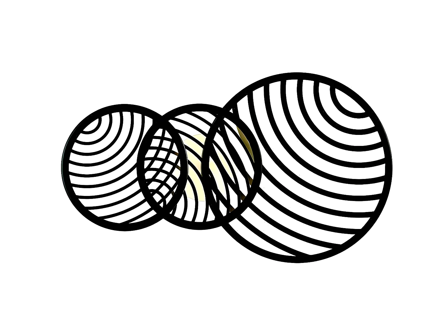 Lampe LED PLAFON modèle COLLAGE en noir, MANTRA