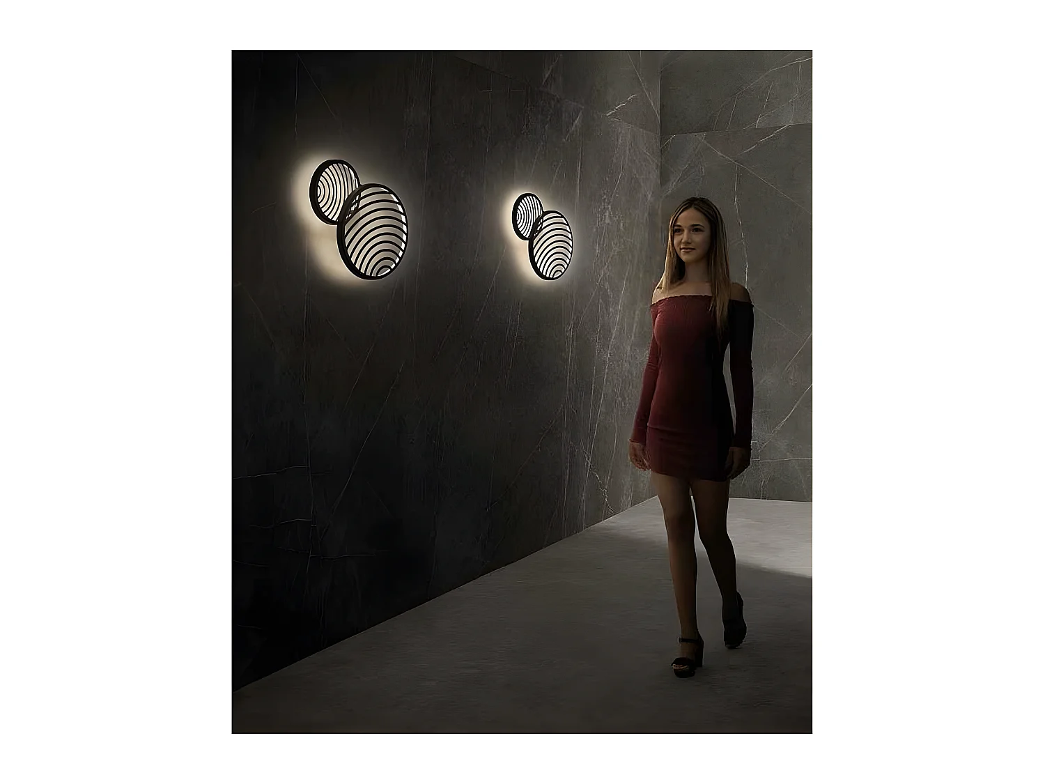 Lampe LED PLAFON modèle COLLAGE en noir, MANTRA