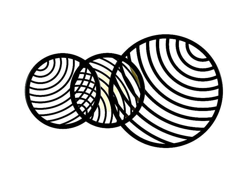 Lampe LED PLAFON modèle COLLAGE en noir, MANTRA