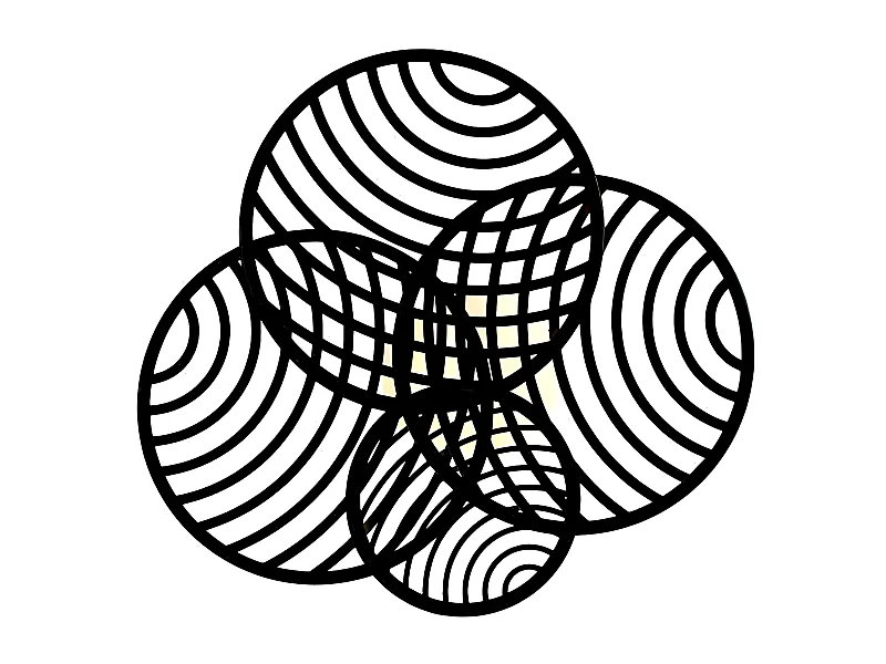 Lampe Plafond LED 60w modèle COLLAGE en noir MANTRA