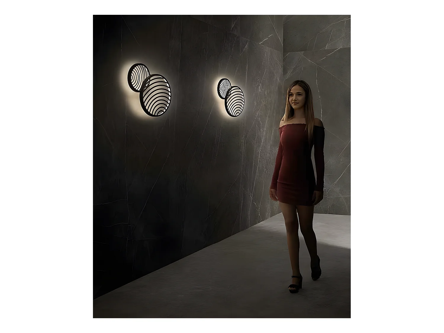 Lampe Plafond LED 60w modèle COLLAGE en noir MANTRA