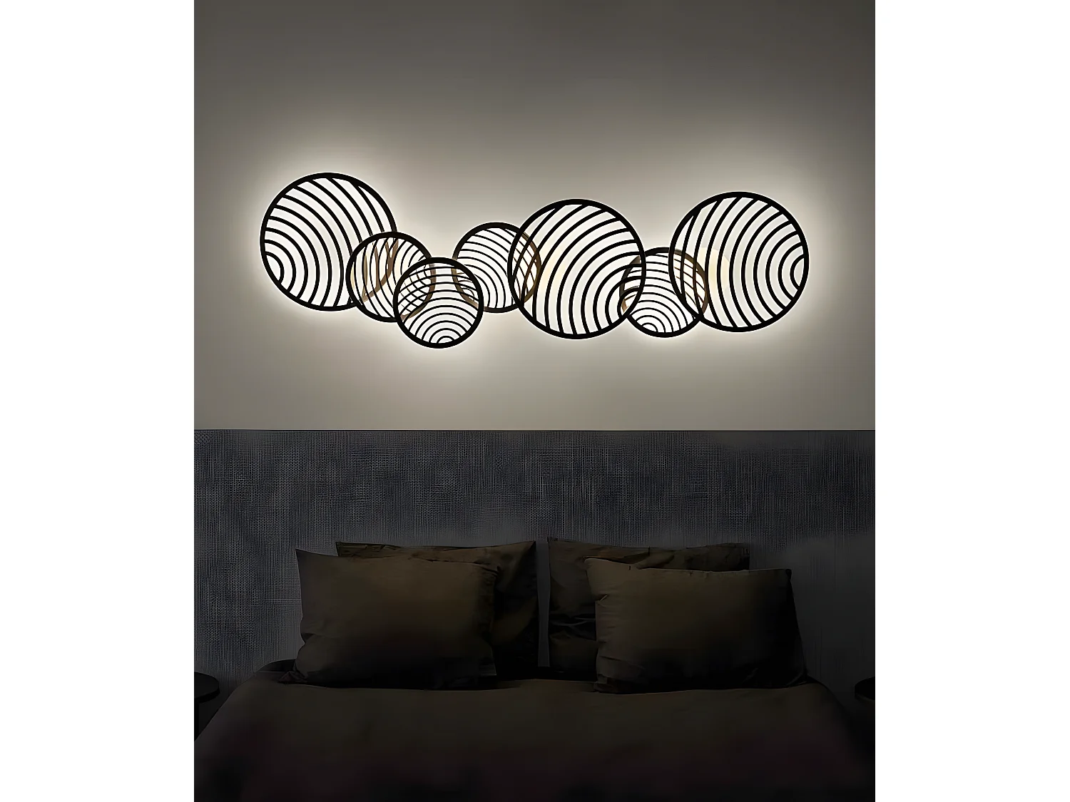 Lampe Plafond LED 60w modèle COLLAGE en noir MANTRA