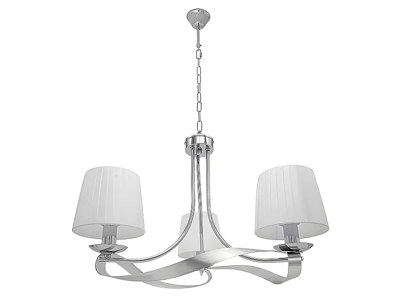 Plafondnier modèle Baeza Chrome avec écran blanc FABRILAMP