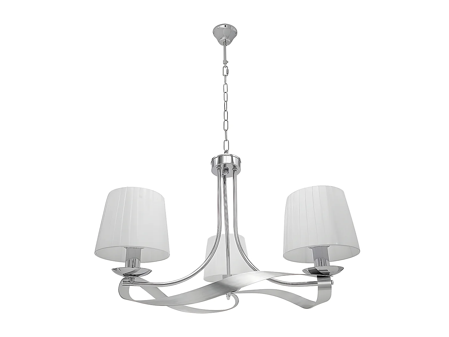 Lampada da soffitto modello Baeza Chrome con schermo bianco FABRILAMP