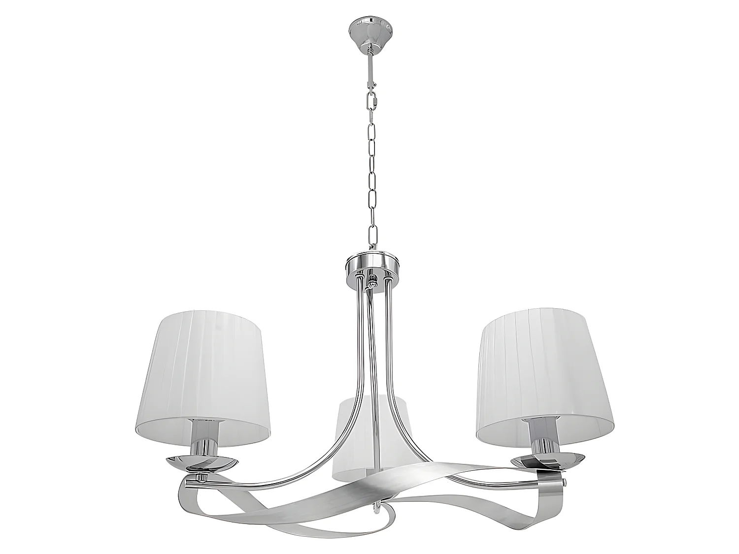 Plafondnier modèle Baeza Chrome avec écran blanc FABRILAMP