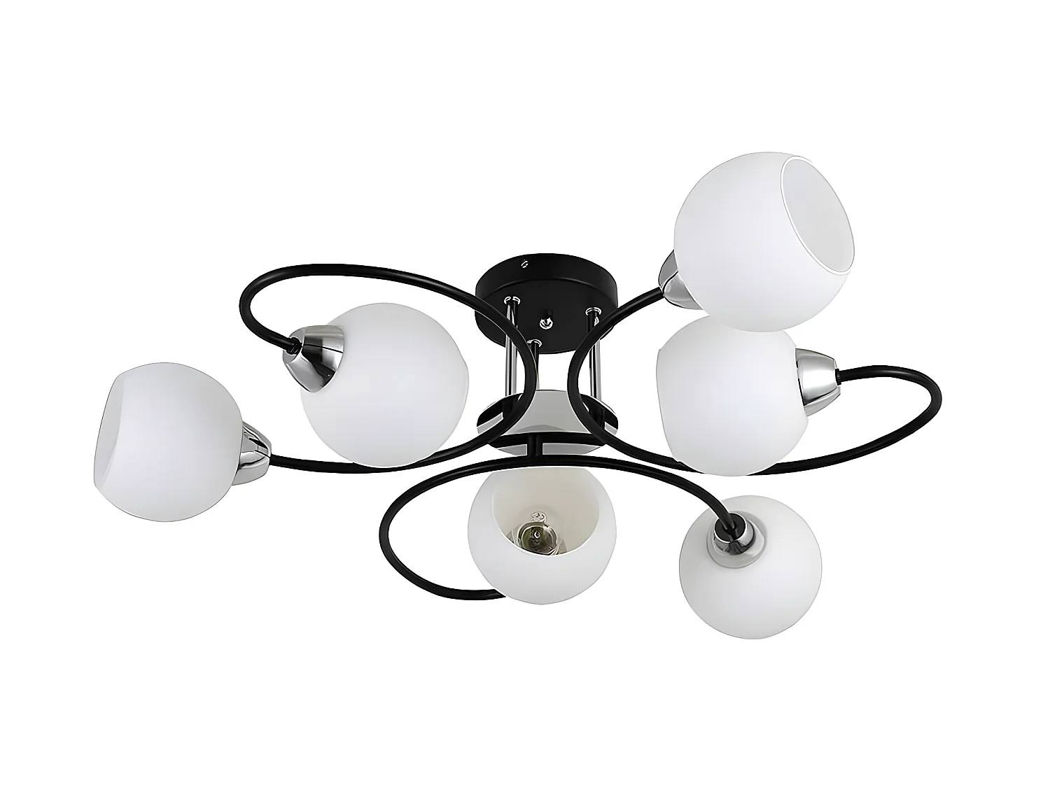 Plafondnier 6 lumières modèle FUJI noir FABRILAMP