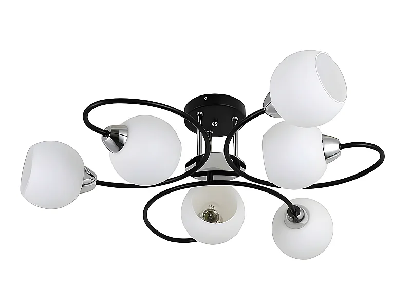 Plafon De 6 Luces Modelo Fuji Negro