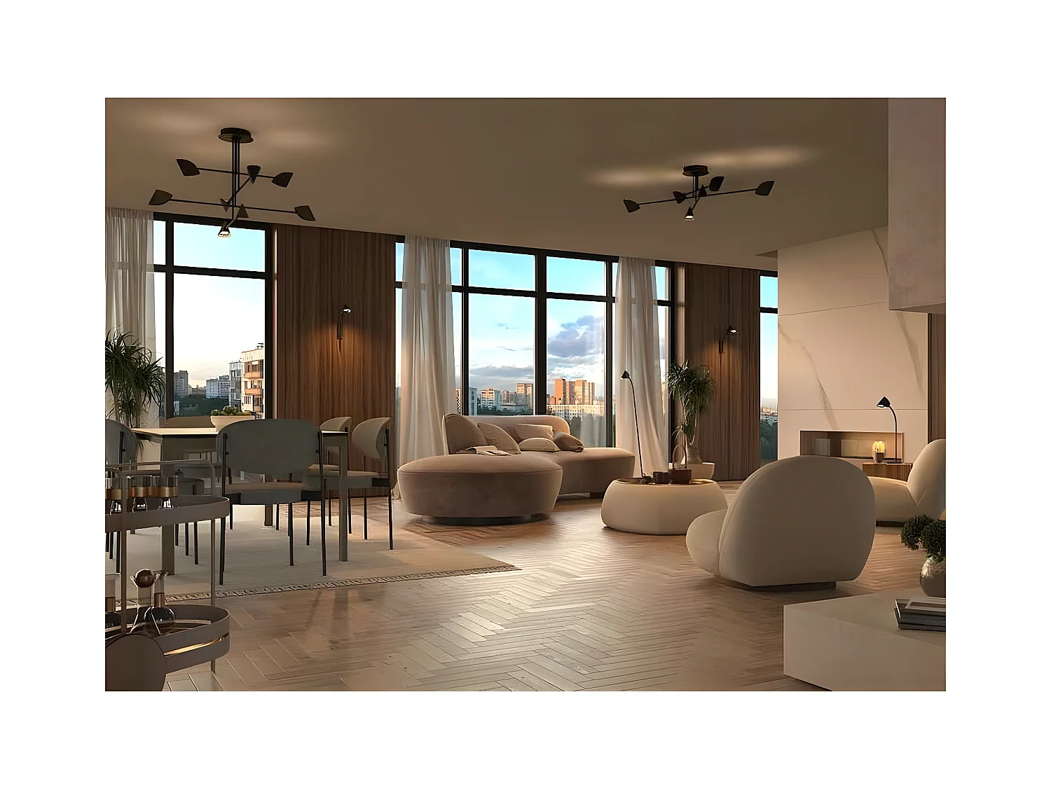 Plafondnier modèle CAPUCCINA noir led intégré MANTRA