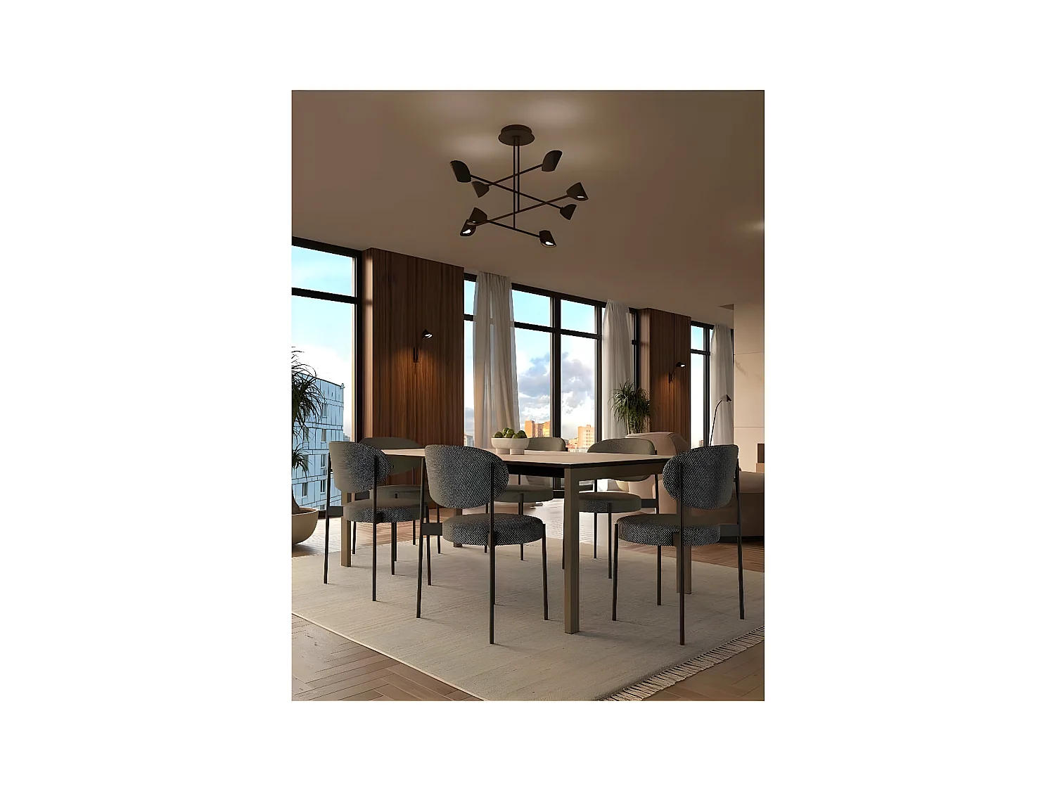 Plafondnier modèle CAPUCCINA noir led intégré MANTRA