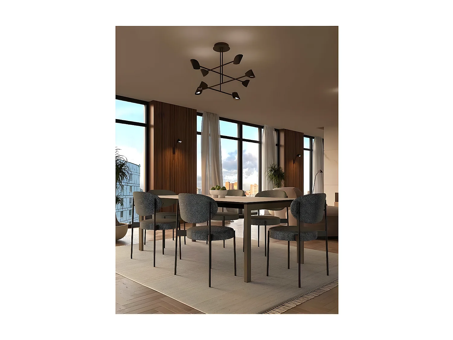 Plafondnier modèle CAPUCCINA noir led intégré MANTRA