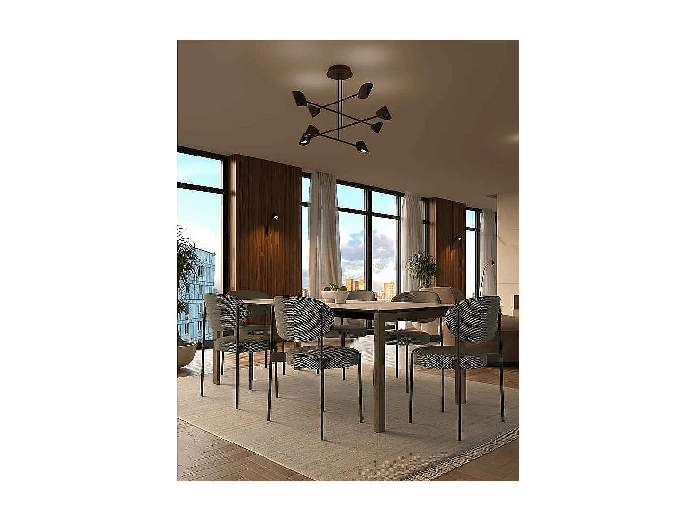 Plafondnier modèle CAPUCCINA noir led intégré MANTRA