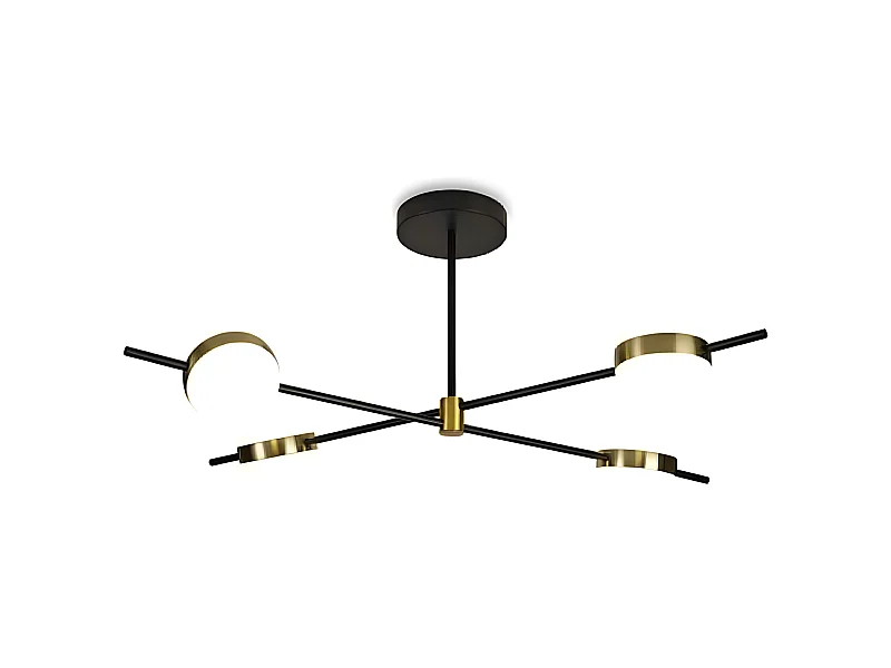 Plafondd décoratif en couleur or cuba modèle 4 lumières Nouveauté MANTRA