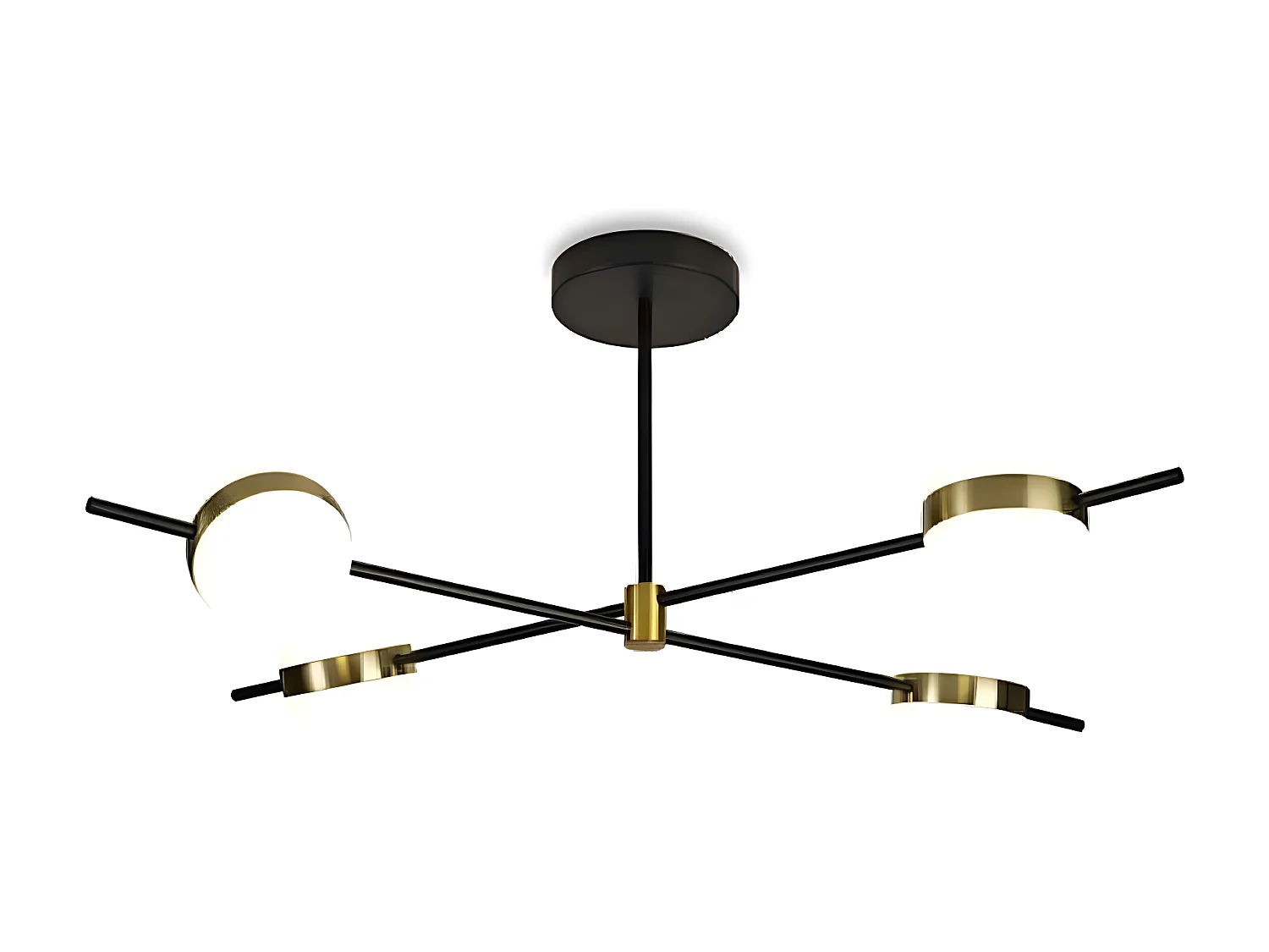 Plafondd décoratif en couleur or cuba modèle 4 lumières Nouveauté MANTRA