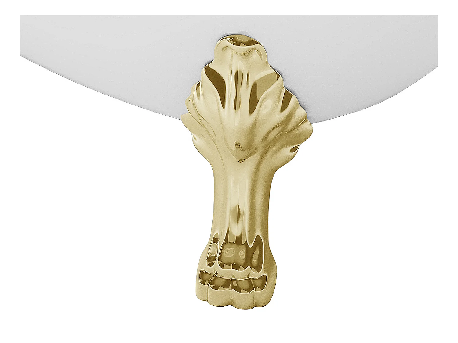 Bañera retro exenta con patas de león doradas - 200 L - 145 x 74 x 77 cm - blanco - NISOS II