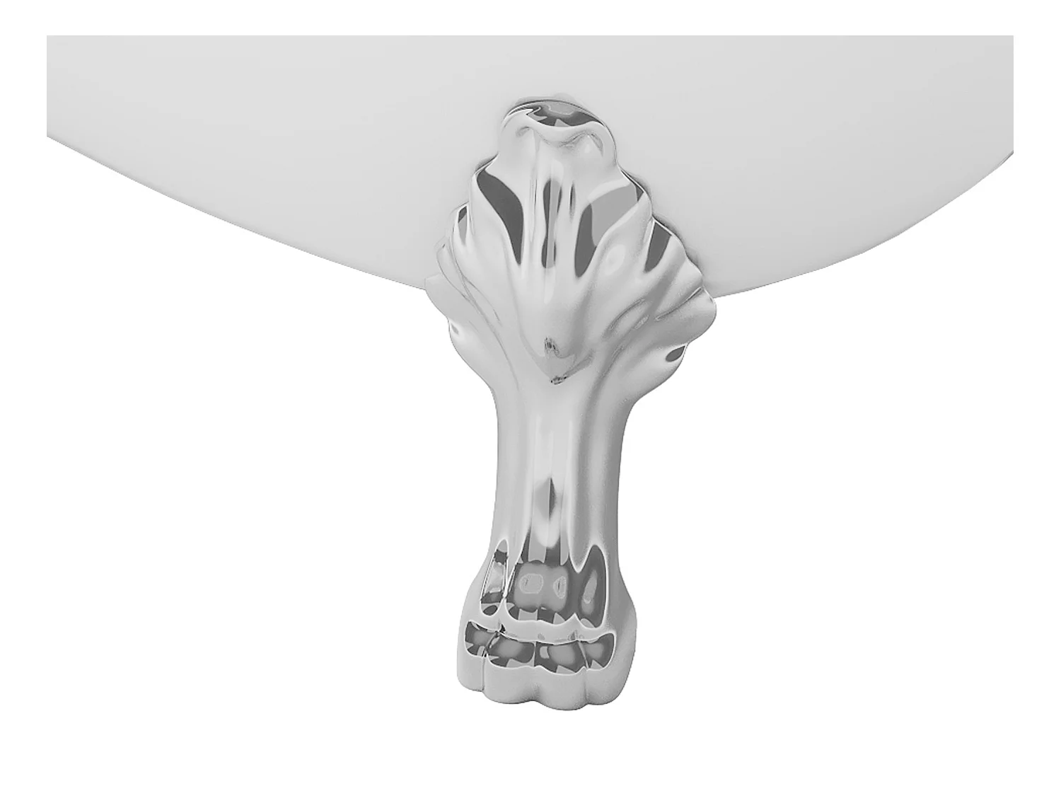 Wanna wolnostojąca retro ze srebrnymi nogami w kształcie lwich łap - 200 l - 145 x 74 x 77 cm - Biała - NISOS II