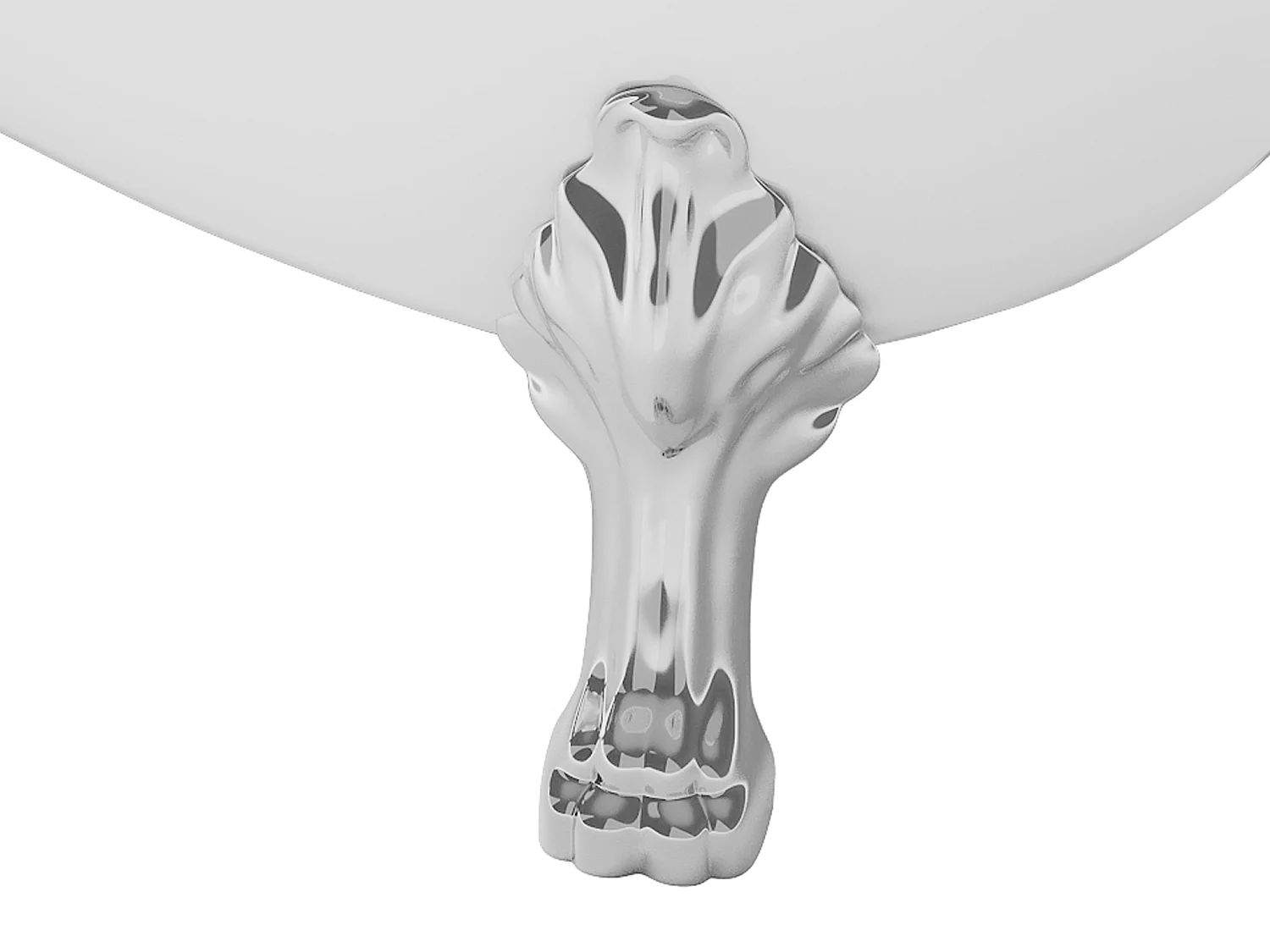 Fristående badkar på fot vit och silver 200L - 145 x 74 x 77 cm NISOS II