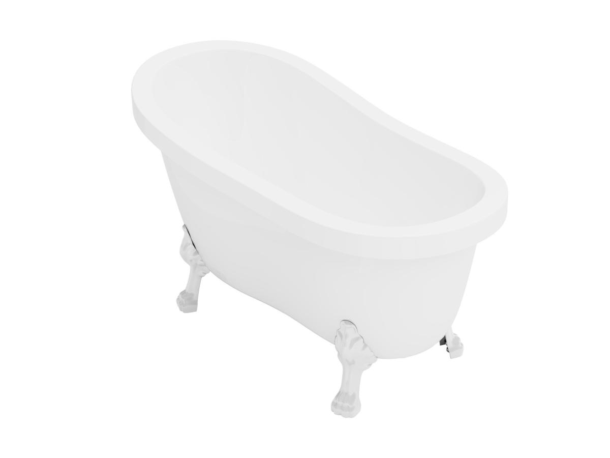 Freistehende Badewanne mit weißen Löwenfüßen - 171 L - 145 x 74 x 77 cm - W günstig online kaufen